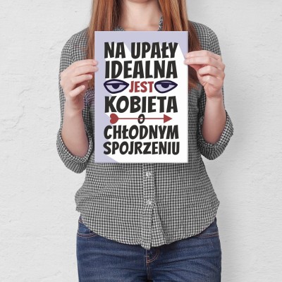 Plakat metalowy na upały kobieta Prezent