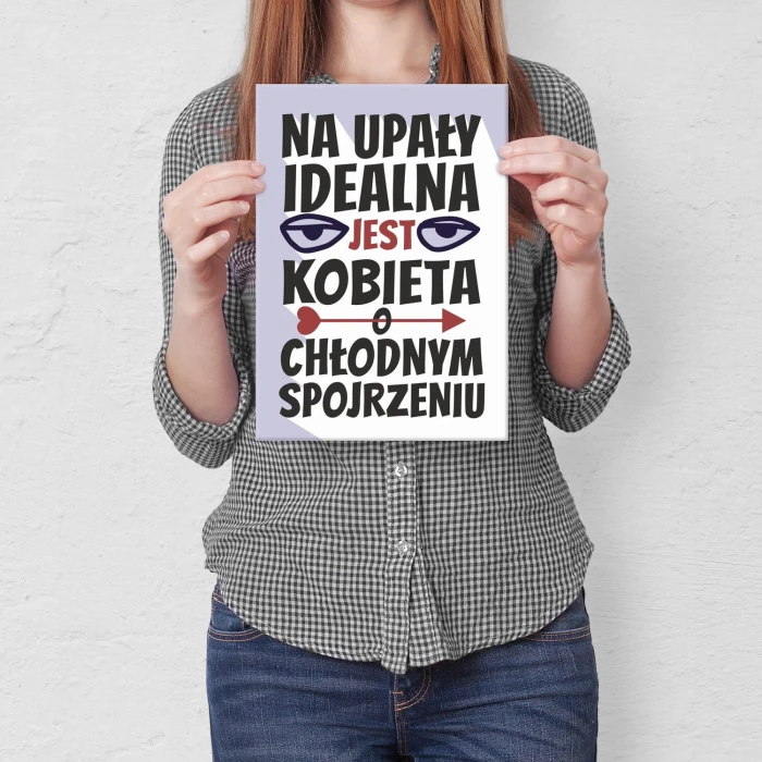 Plakat metalowy na upały kobieta Prezent