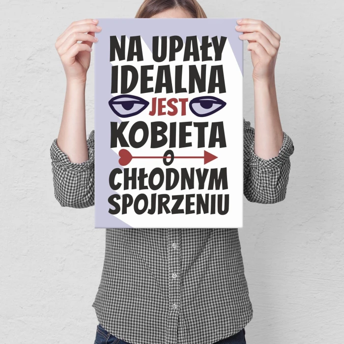 Plakat metalowy na upały kobieta Prezent