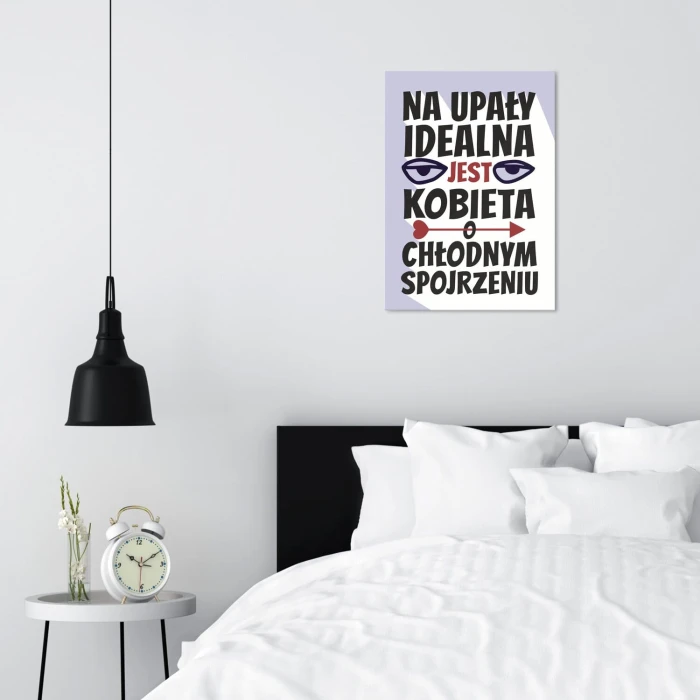 Plakat metalowy na upały kobieta Prezent