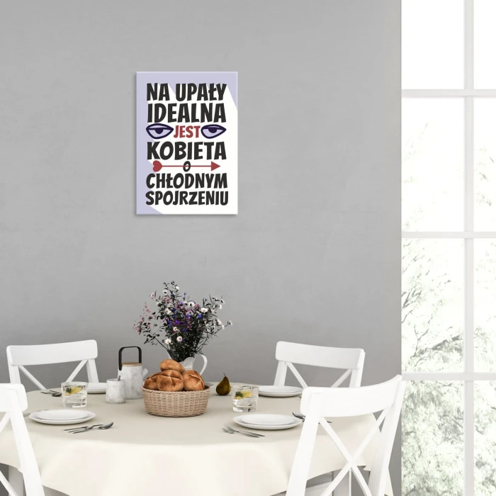 Plakat metalowy na upały kobieta Prezent