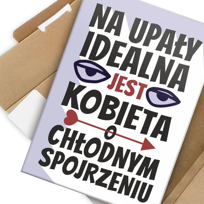 Poster metal na upały kobieta gift