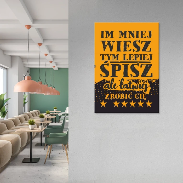 Poster metal im mniej wiesz gift