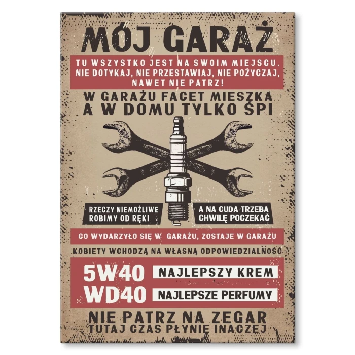 Poster metal garaż zasady świeca gift
