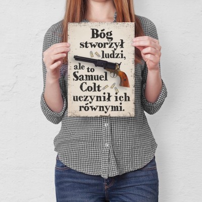 Plakat metalowy Samuel Colt Prezent