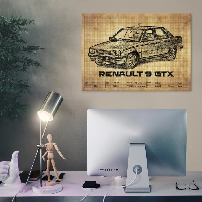 Poster metal Renault 9 GTX gift