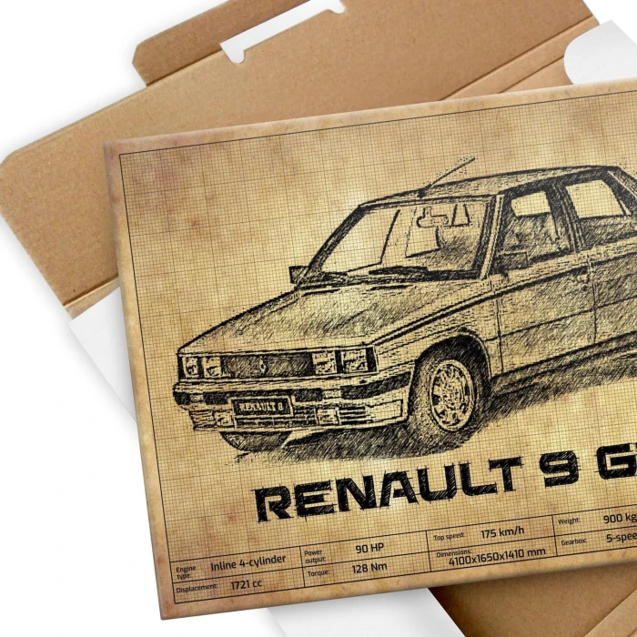 Poster metal Renault 9 GTX gift