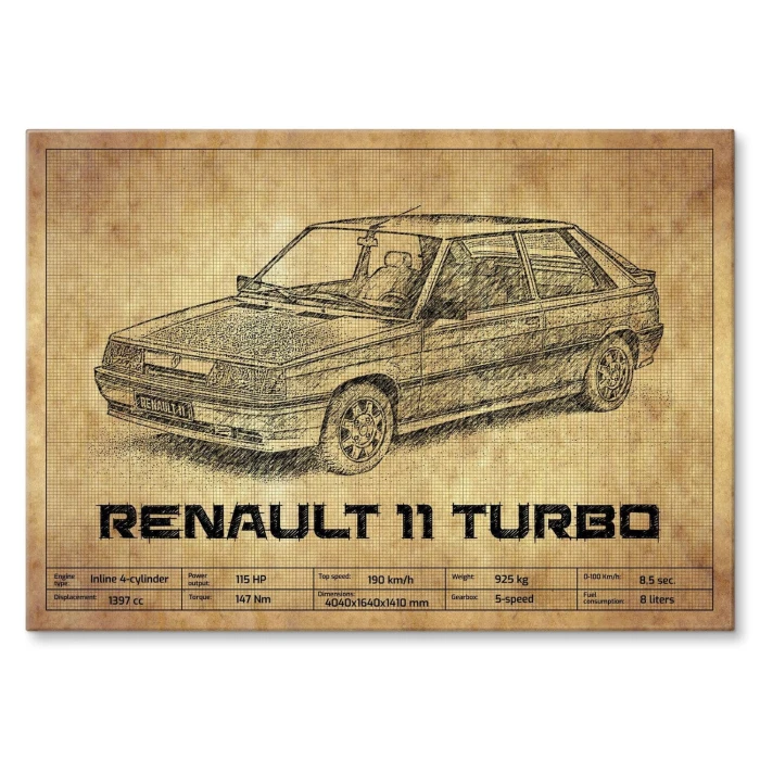Plakat metalowy Renault 11 Turbo Prezent