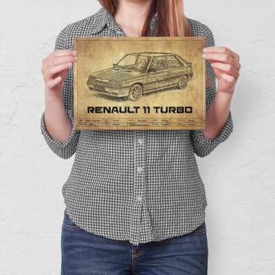 Plakat metalowy Renault 11 Turbo Prezent