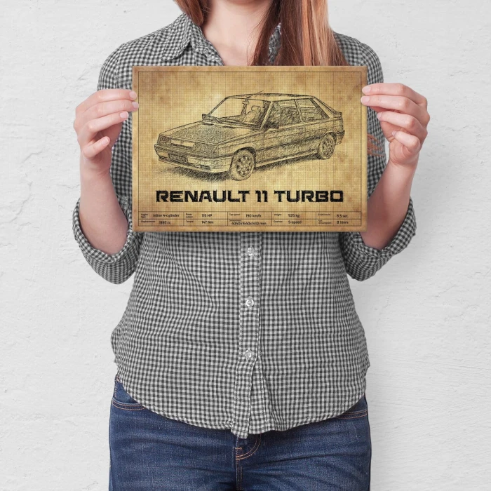 Plakat metalowy Renault 11 Turbo Prezent
