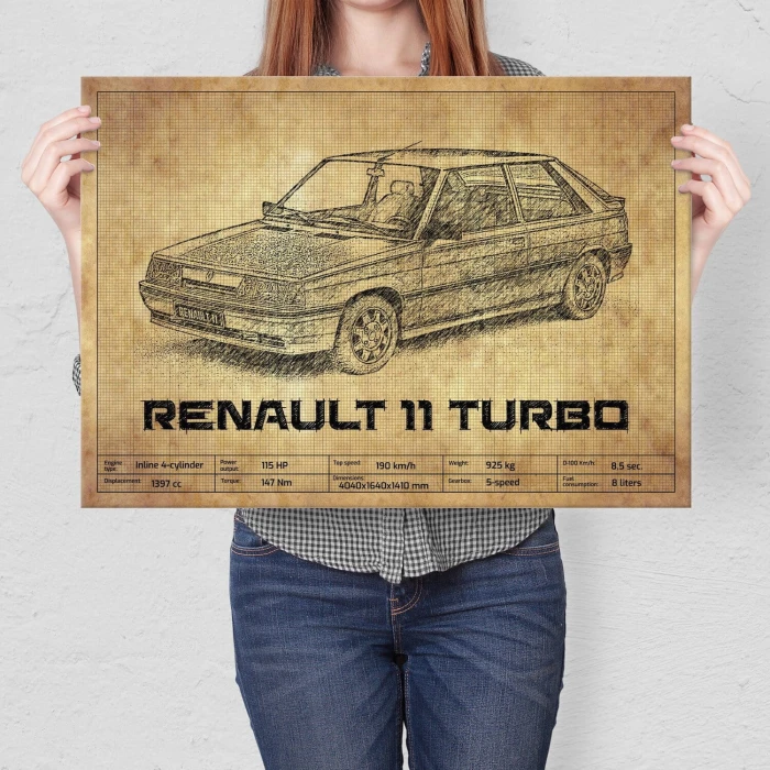 Poster metal Renault 11 Turbo gift