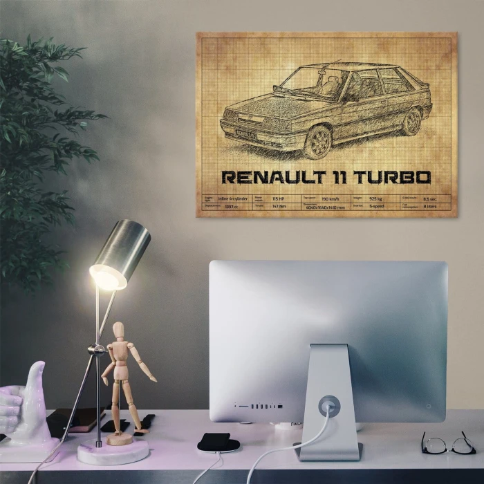 Plakat metalowy Renault 11 Turbo Prezent