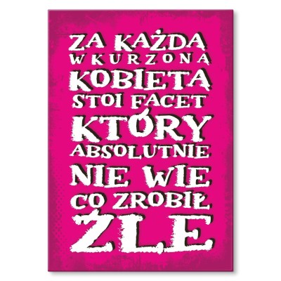 Plakat metalowy wkurzona kobieta Prezent