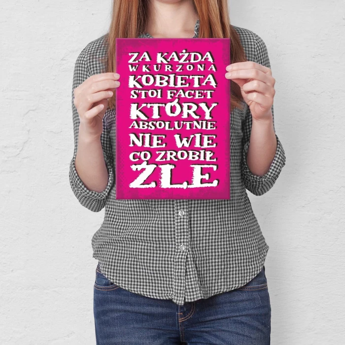 Plakat metalowy wkurzona kobieta Prezent