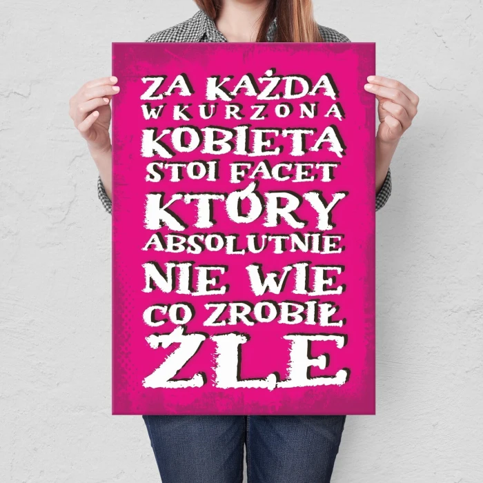 Plakat metalowy wkurzona kobieta Prezent