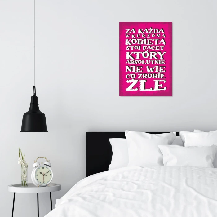 Plakat metalowy wkurzona kobieta Prezent