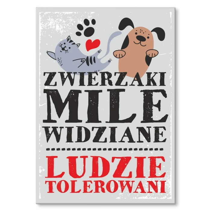 Poster metal zwierzaki mile widziane gift