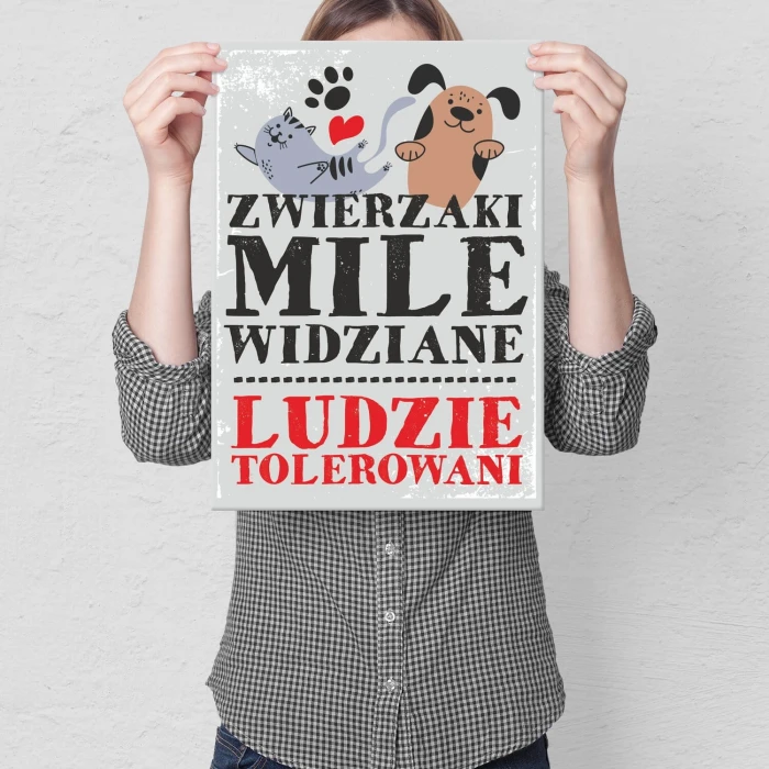 Poster metal zwierzaki mile widziane gift