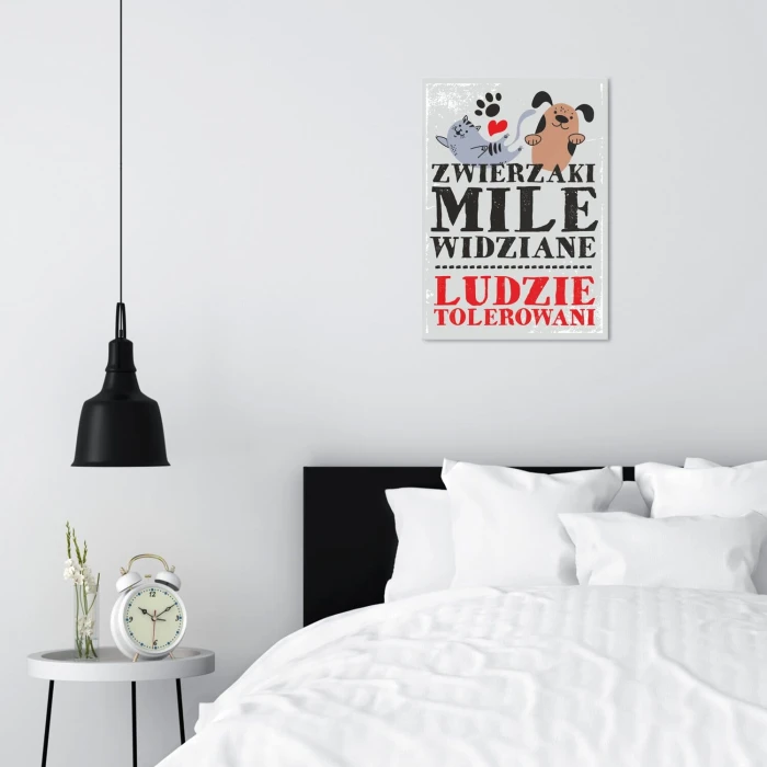 Poster metal zwierzaki mile widziane gift