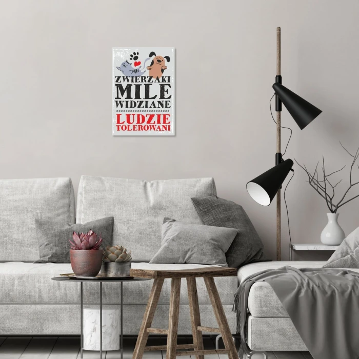Poster metal zwierzaki mile widziane gift