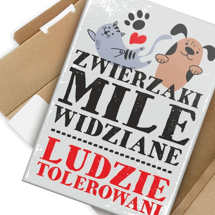 Poster metal zwierzaki mile widziane gift