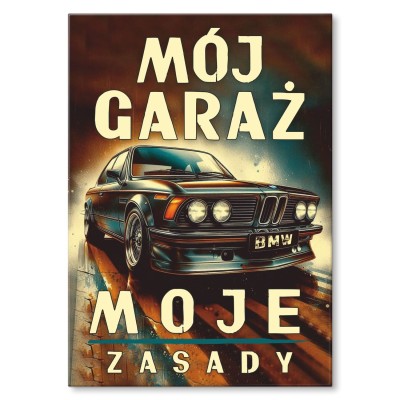 Plakat metalowy BMW garaż Prezent
