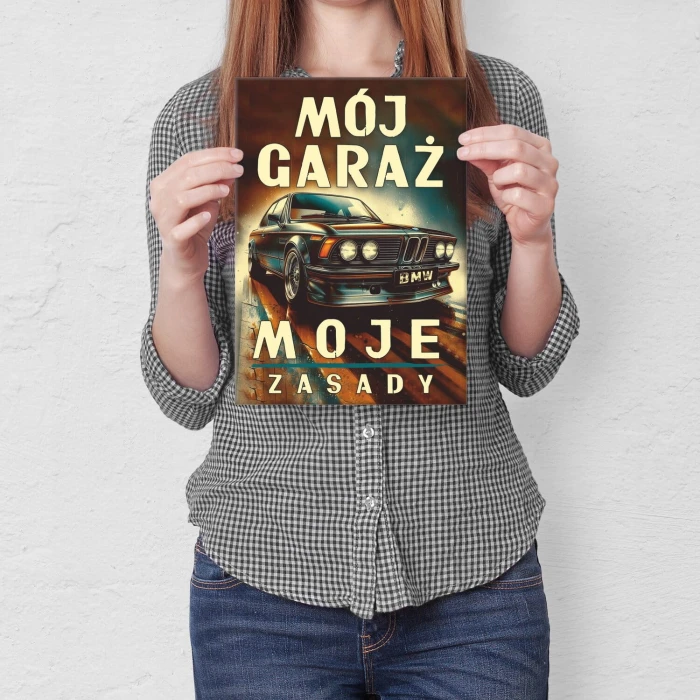 Poster metal BMW garaż gift