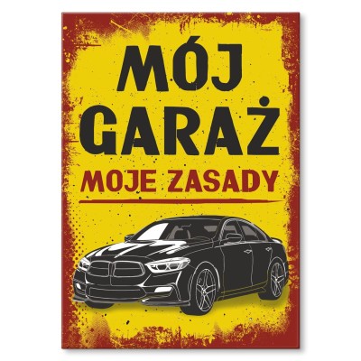 Plakat metalowy bmw black garaż Prezent