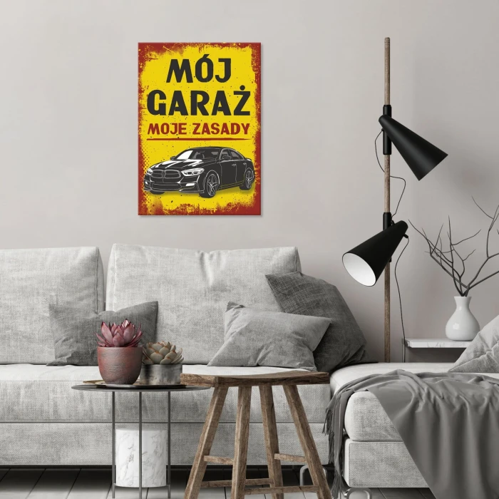Plakat metalowy bmw black garaż Prezent
