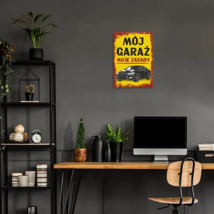 Plakat metalowy bmw black garaż Prezent