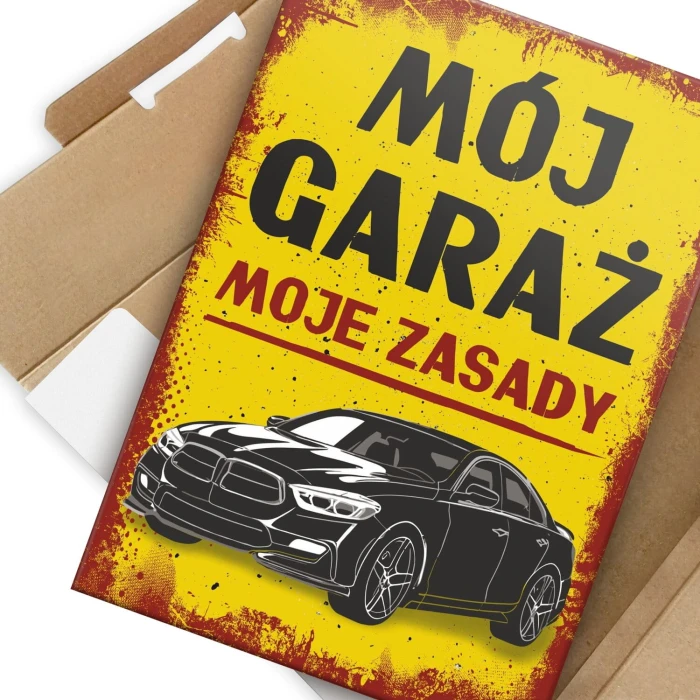Plakat metalowy bmw black garaż Prezent
