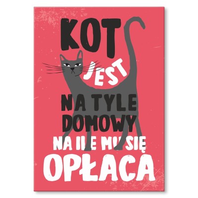 Plakat metalowy domowy kot Prezent