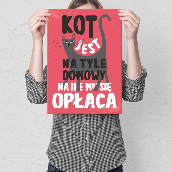 Plakat metalowy domowy kot Prezent