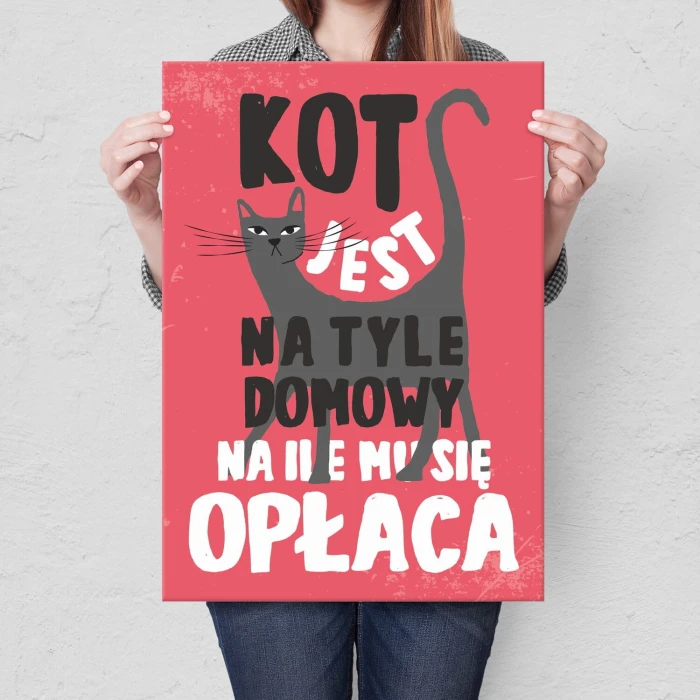 Plakat metalowy domowy kot Prezent
