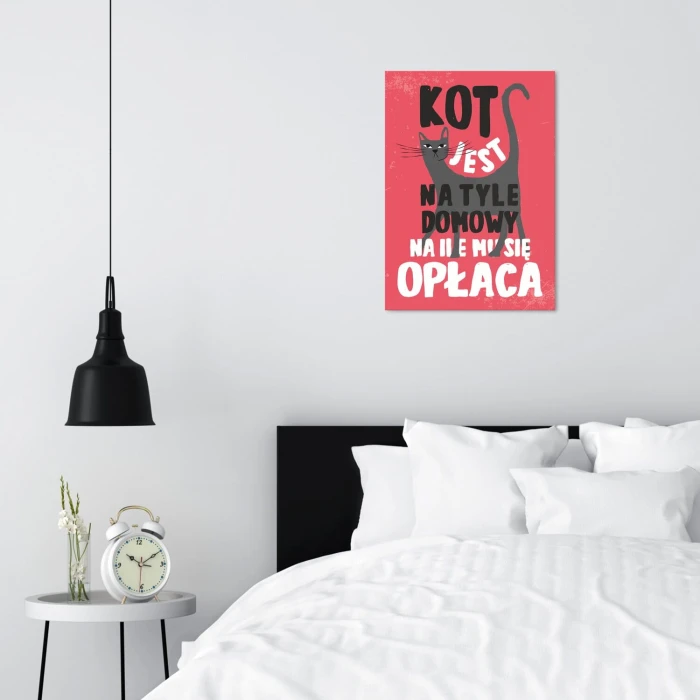 Plakat metalowy domowy kot Prezent