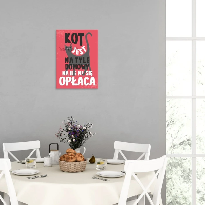 Plakat metalowy domowy kot Prezent