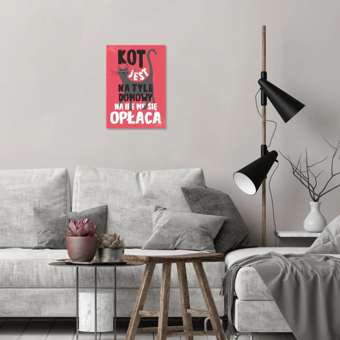 Plakat metalowy domowy kot Prezent