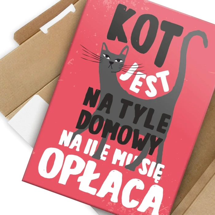 Plakat metalowy domowy kot Prezent