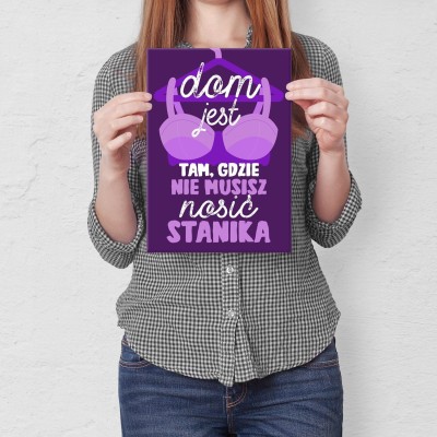 Plakat metalowy dom bez stanika Prezent