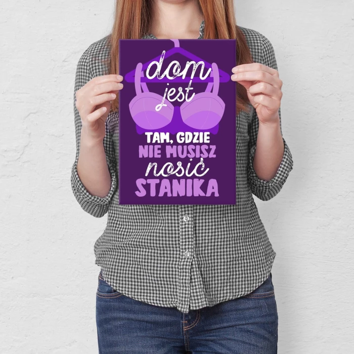 Plakat metalowy dom bez stanika Prezent