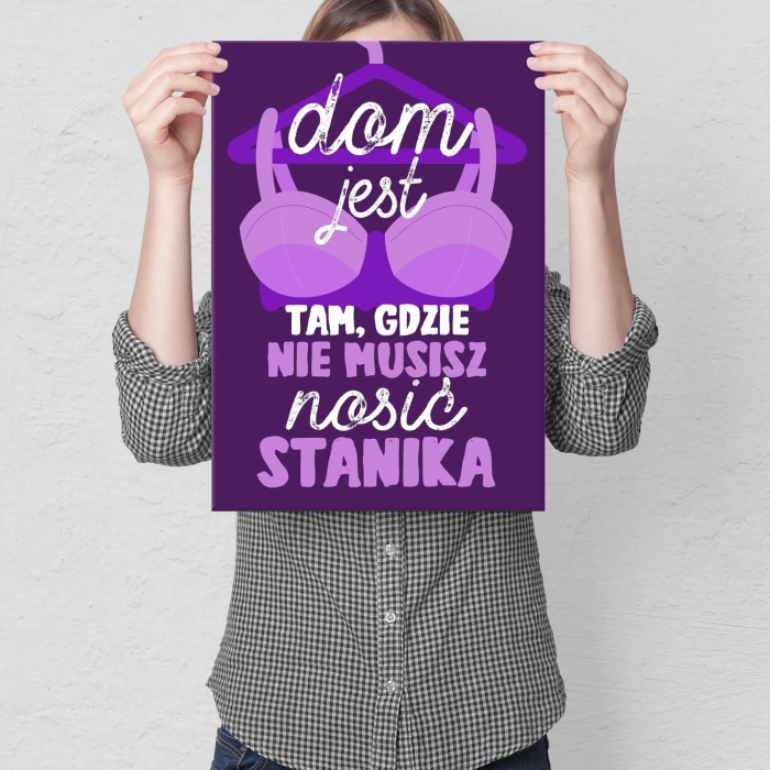 Plakat metalowy dom bez stanika Prezent