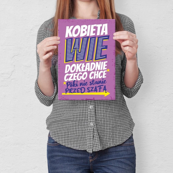 Poster metal kobieta wie gift