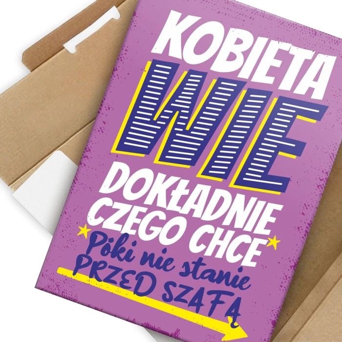 Plakat metalowy kobieta wie Prezent