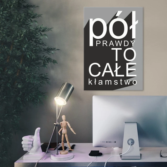 Plakat metalowy pół prawdy Prezent
