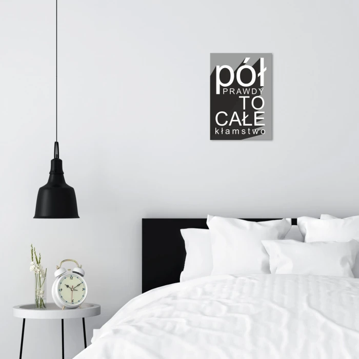 Plakat metalowy pół prawdy Prezent