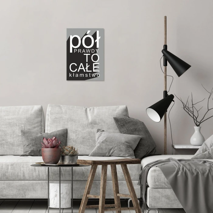 Plakat metalowy pół prawdy Prezent