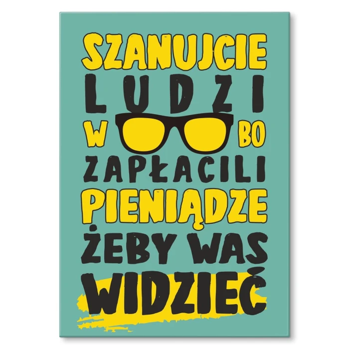Poster metal szanujcie okularników gift