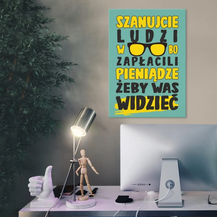Plakat metalowy szanujcie okularników Prezent