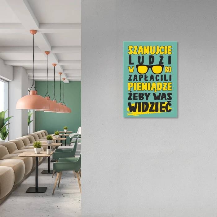Plakat metalowy szanujcie okularników Prezent