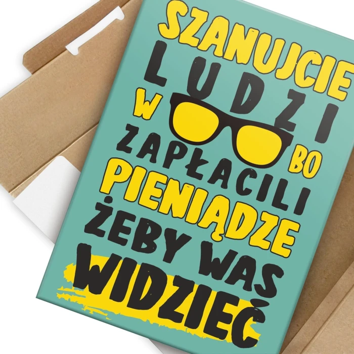Poster metal szanujcie okularników gift